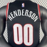 2023 NBA Trail Blazers Black HENDERERSON#00 Men Jersey Top Quality Hot Pressing Number And Name