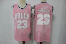 NBA Bull 23 pink split print limited edition retro Jersey 1:1 Quality
