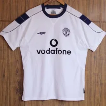 1999-2000 Man Utd White Away 1:1 Quality Retro Soccer Jersey
