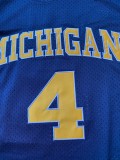 NCAA University of Michigan # 4 Chris Webber dark blue jersey 1:1 Quality