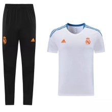 21/22 Real Madrid White Short-sleeved Trouser Suit 1:1 Quality Soccer Jersey