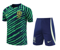 2022 Brazil Training Suit Green 1:1 Quality Training Shirt (A Set)