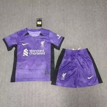 23/24 Liverpool Third Purple 1:1 Quality Kids Soccer Jersey