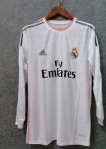 2013-2014 Real Madrid Home Long Sleeve 1:1 Quality Retro Soccer Jersey