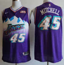 NBA New season Jazz (new fabric print) 45 Mitchell purple 1:1 Quality