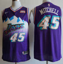 NBA New season Jazz (new fabric print) 45 Mitchell purple 1:1 Quality