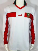 1998 Morocco Away White Long Sleeve 1:1 Quality Retro Soccer Jersey