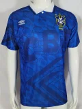 1991-1993 Brazil Away Blue 1:1 Retro Soccer Jersey