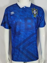 1991-1993 Brazil Away Blue 1:1 Retro Soccer Jersey