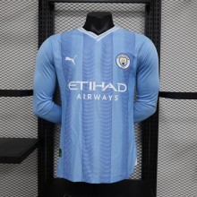 23/24 Manchester City Home Long Sleeve Player 1:1 Quality Soccer Jersey