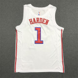 23 NBA 76ers HARDEN #1 White City Edition 1:1 Quality NBA Jersey
