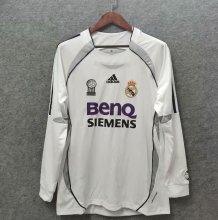 2006/2007 Real Madrid Home Long Sleeve 1:1 Quality Retro Soccer Jersey