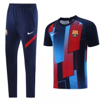 21/22 Barcelona Royal Blue Short-sleeved Trouser Suit 1:1 Quality Soccer Jersey