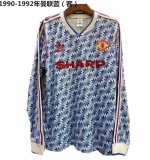 1990-1992 Retro Manchester United Long Sleeve Away 1:1 Quality Soccer Jersey