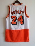 NBA Lakers #24 Kobe up white and down orange Vintage mesh 1:1 Quality