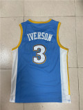 NBA Nuggets # 3 Lverson Retro moon blue top Mesh Jersey 1:1 Quality