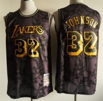 NBA Lakers (mesh) 32 Johnson yellow, purple 1:1 Quality
