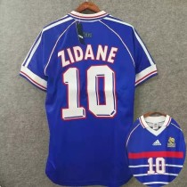 1998 ZIDANE #10 France Home Blue 1:1 Retro Soccer Jersey