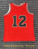 1990 Chicago Bulls Jordan #12 Red Hot Pressing 1:1 Quality Men NBA Jersey