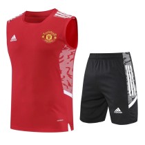 21/22 Manchester United Vest Training Kit Red 1:1 Quality Training Jersey