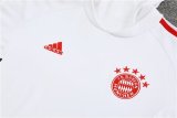 22/23 Bayern Munich Training Suit White High-collar 1:1 Quality Training Jersey