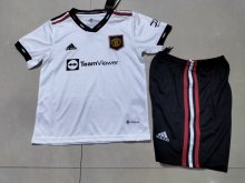 22/23 Manchester United Away White Kids Soccer Jersey