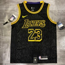 NBA Laker crew neck black snake 23 James with chip 1:1 Quality