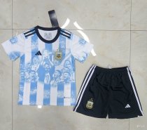 2023 Argentina Champion Commemorative Edition 3 Stars Kids Soccer Jersey