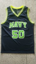 NBA Spurs #50 Admiral David Robinson high school Vintage Mesh Jersey dark blue 1:1 Quality
