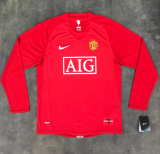 2007-2008 Manchester united home long sleeve 1:1 Quality Retro Soccer Jersey