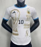 2023 Argentina 10#MESSI Champion Commemorative Edition 3 Stars Player Version Soccer Jersey