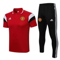 21/22 Manchester United Red Polo Tracksuit 1:1 Quality Soccer Jersey