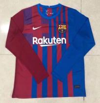 21/22 Barcelona Home Long Sleeve Fans 1:1 Quality Soccer Jersey