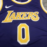 NBA Laker crew neck retro purple 0 Kuzma with chip 1:1 Quality