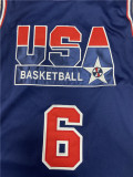1992 Barcelona Olympic Games American dream moment after moment (round neck) #6 James blue 1:1 Quality