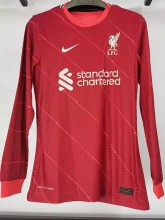 21/22 Liverpool Home Player Long Sleeve 1:1 Quality Soccer Jersey