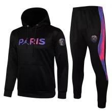 21/22 PSG Paris Jordan Black Hoodie Jacket Tracksuit( 彩字小飞人,不拉链) 1:1 Quality Soccer Jersey