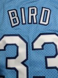 NCAA Bird #33 University blue top grade Mesh Jersey 1:1 Quality