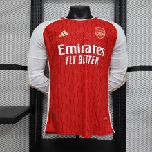 23/24 Arsenal Home Red Long Sleeve Player 1:1 Quality Soccer Jersey