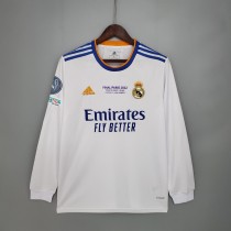 21/22 Real Madrid Final Version Long Sleeve Home 1:1 Quality Soccer Jersey