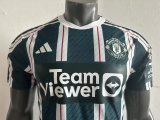 23/24 Manchester United Away Green White Player 1:1 Quality Soccer Jersey