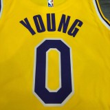 NBA Laker round neck retro yellow No.0 Nick Young with chip 1:1 Quality