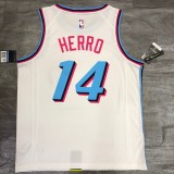 NBA Heat crew crew white No. 14 Hiro with chip 1:1 Quality