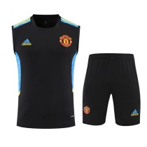 21/22 Manchester United Vest Training Kit Kit Red Blue Stripe 1:1 Quality Training Jersey