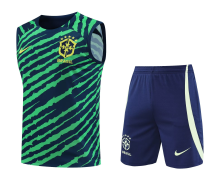 2022 Brazil Training Suit Green 1:1 Quality Training Vest (A Set)