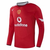 2004-2006 Manchester United Home Long Sleeve 1:1 Retro Soccer Jersey