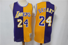 NBA Kobe Bryant: a retro jersey with two colors of yellow and purple 1:1 Quality