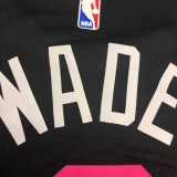 NBA Heat crew crew black No.3 Wade with chip 1:1 Quality