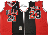 1997-1998 NBA Bulls #23 Jordan Yin Yang Red + Black classic vintage Jersey 1:1 Quality