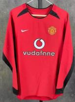 2002-2004 Manchester United Home Long Sleeve 1:1 Quality Retro Soccer Jersey